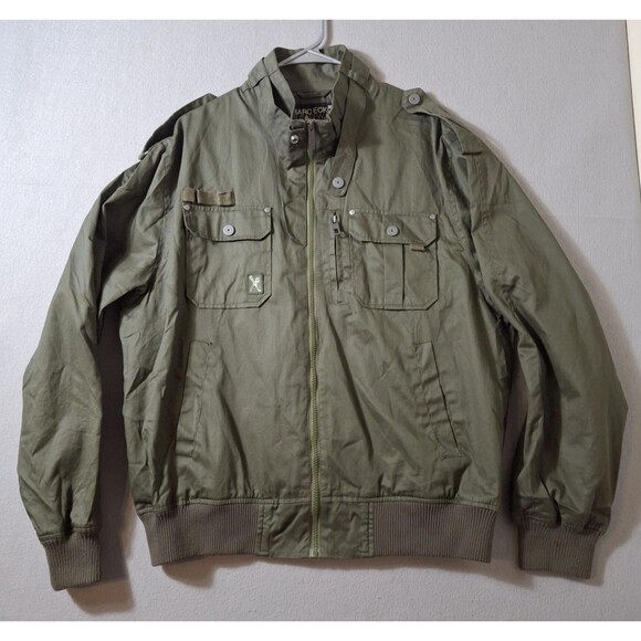 Marc Ecko Cut & Sew Jacket Medium Adult Green Bomber Full Zip Pockets Mens 2XL - Picture 1 of 9
